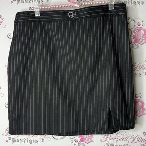 H&M divided skirt stripes mini heart logo Black Pinstripe Pencil Skirt
